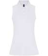 H477 Henbury Ladies Sleeveless Coolplus® Polo Shirt White colour image